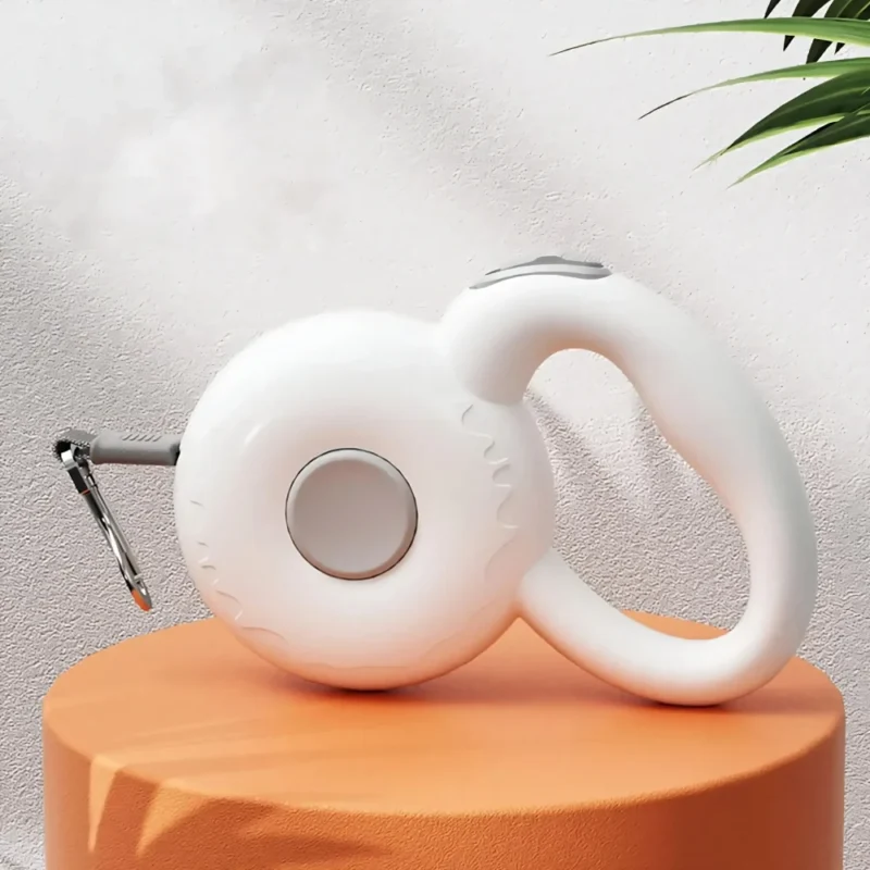 Laisse rétractable 3 m chien blanc vert rose